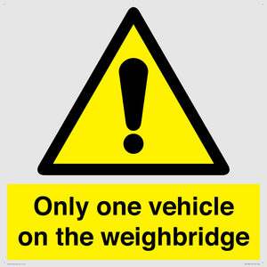 Only one vehicle on weighbridge